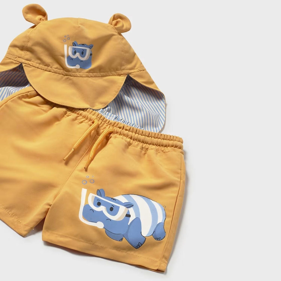 Set Bermuda &amp; Gorro Protección Solar Peach