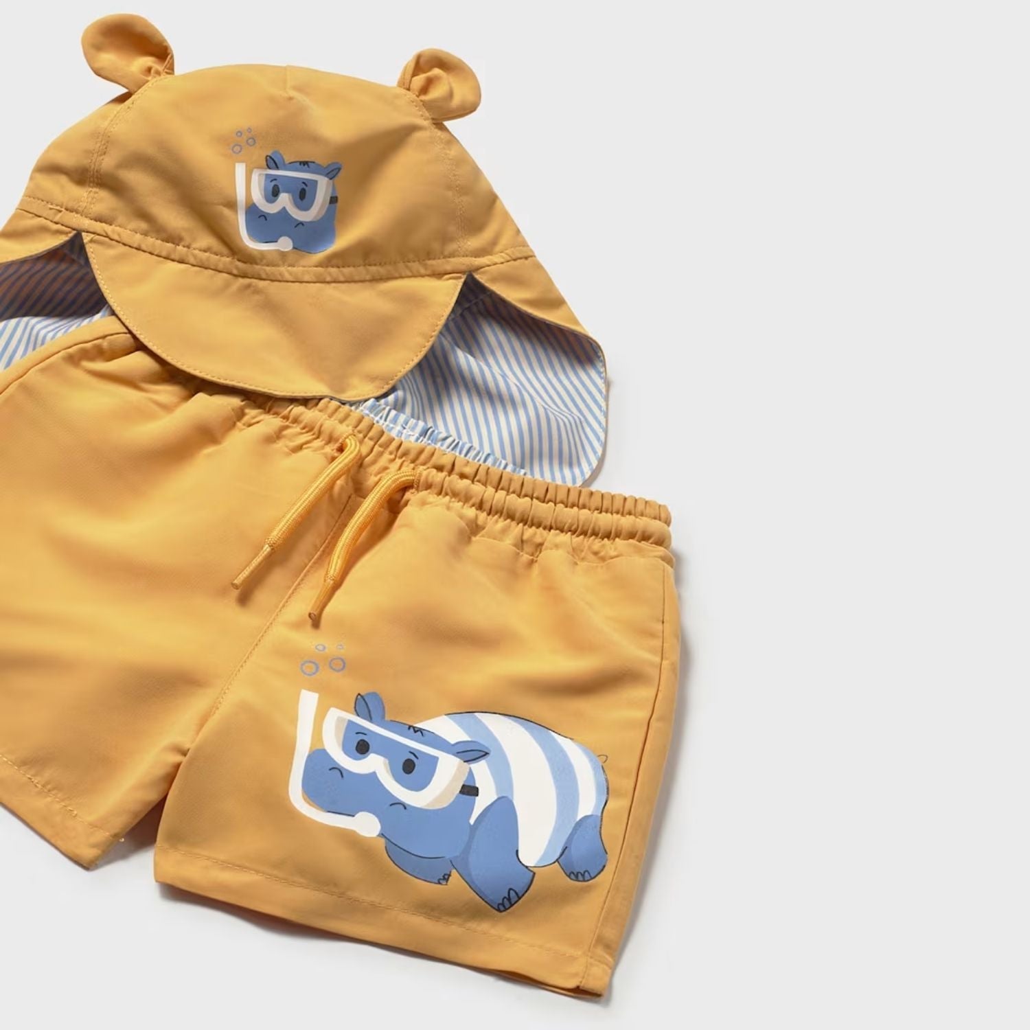 Set Bermuda &amp; Gorro Protección Solar Peach