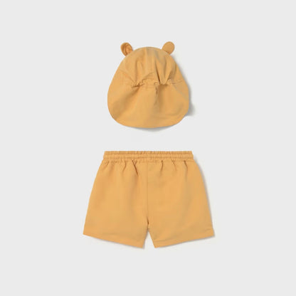 Set Bermuda &amp; Gorro Protección Solar Peach