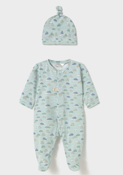 Pijama Gorro Little Cars Menta