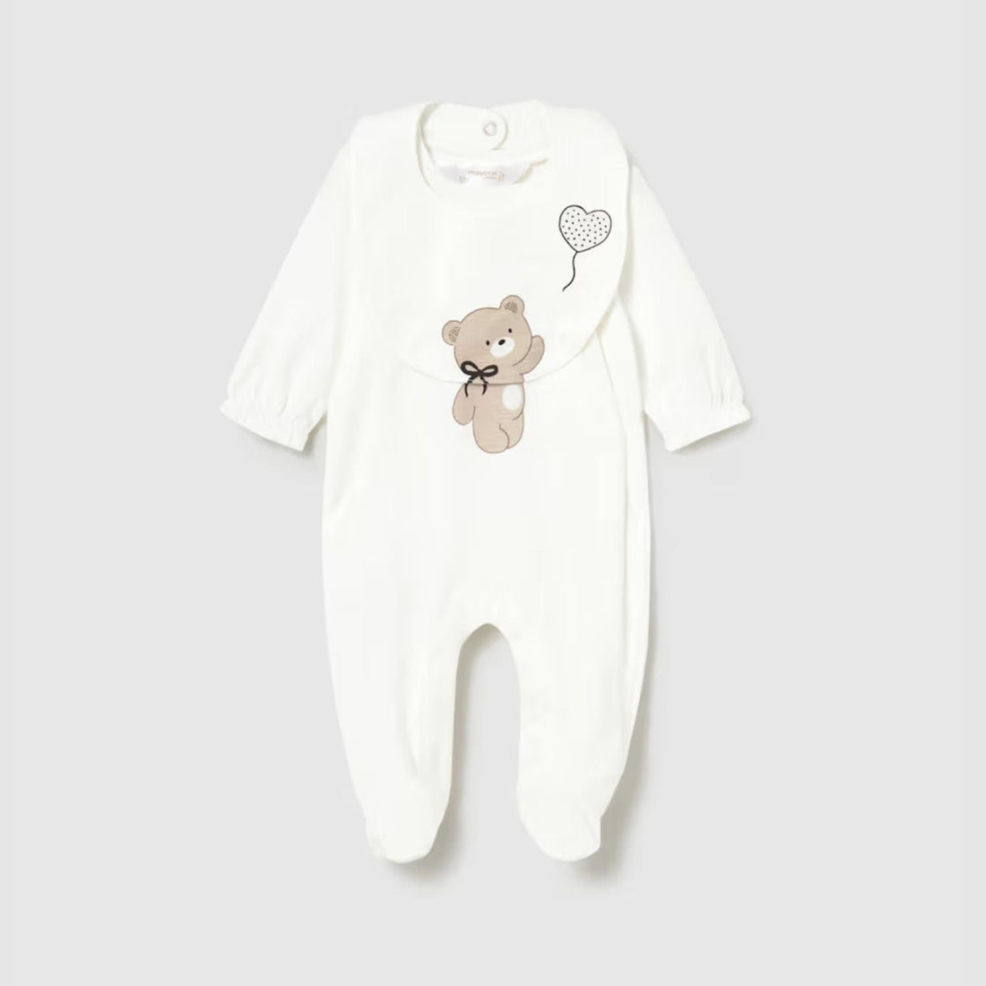 Set Pijama &amp; Babero Teddy Love Crudo