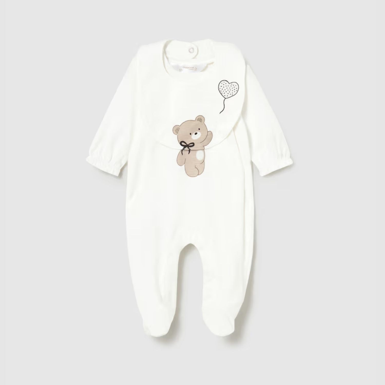 Set Pijama &amp; Babero Teddy Love Crudo