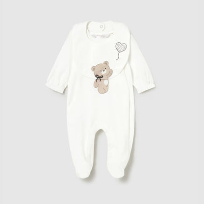Set Pijama &amp; Babero Teddy Love Crudo