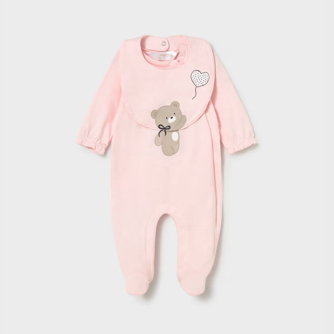 Set Pijama &amp; Babero Teddy Love Rosa