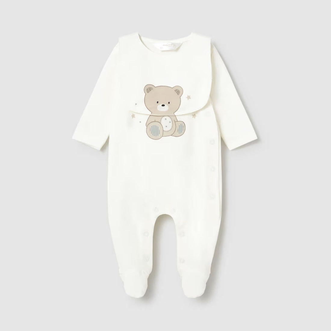 Set Pijama &amp; Babero Little Bear Crudo