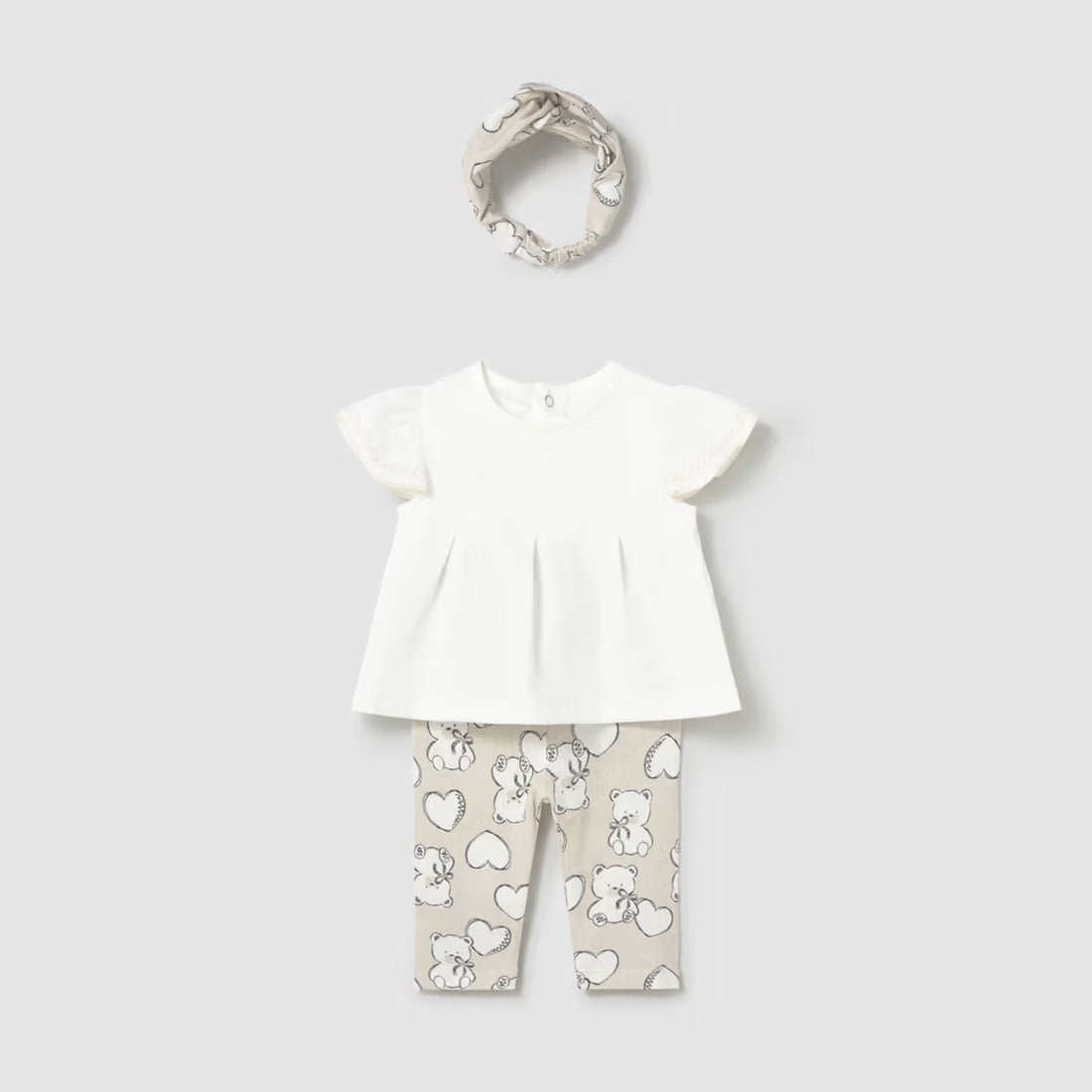 Conjunto Leggings Camiseta &amp; Banda Baby Teddy