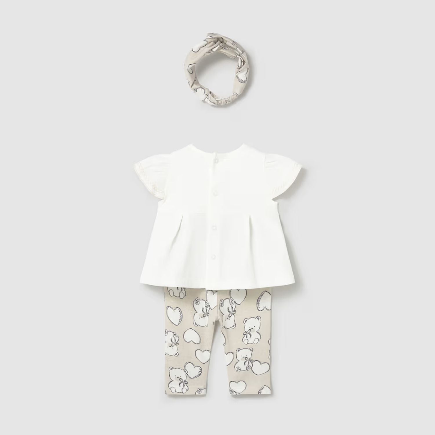 Set 3 Piezas Leggings Teddy Love Trigo