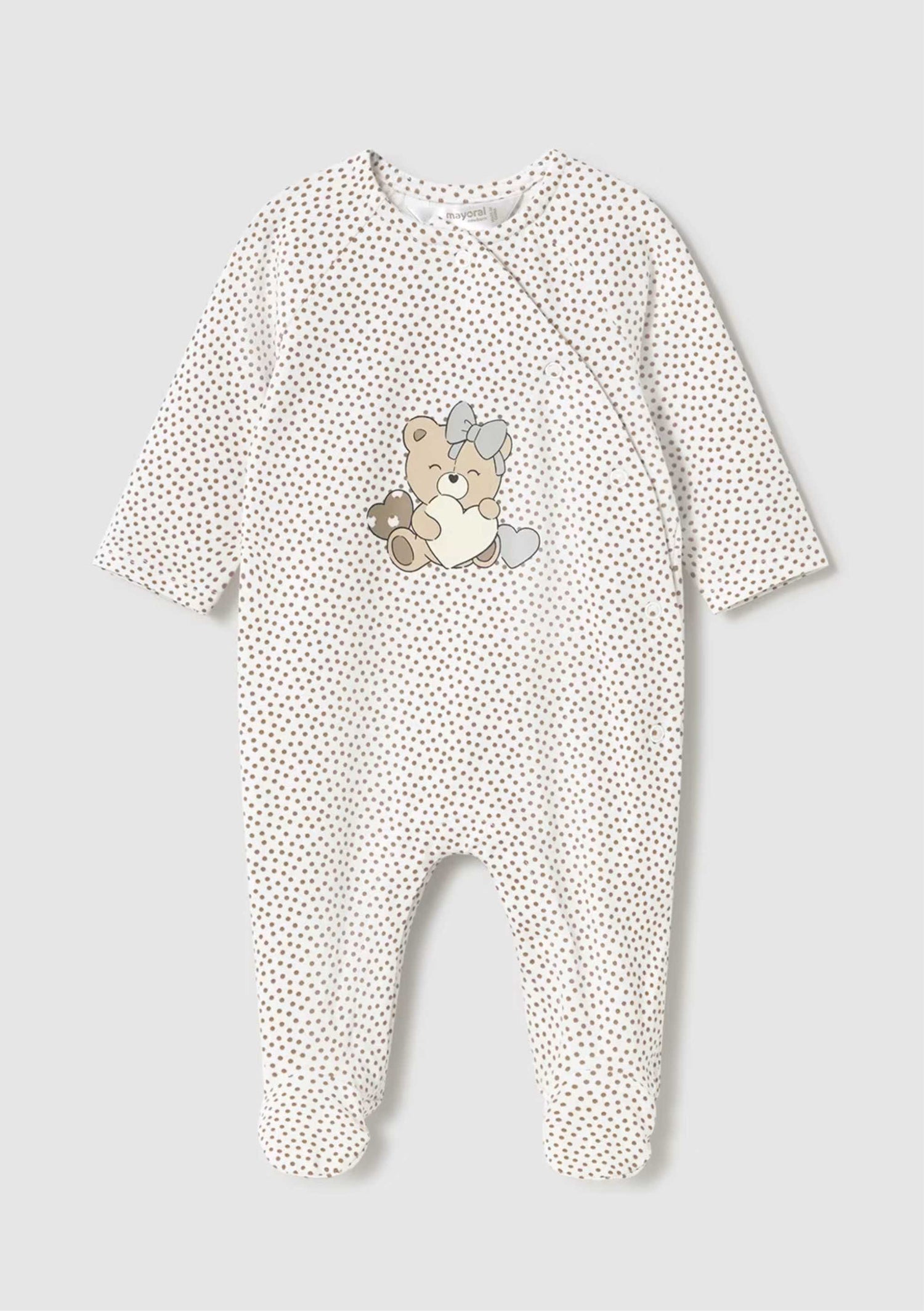 Pijama Puntos Cute Bear Moca Newborn