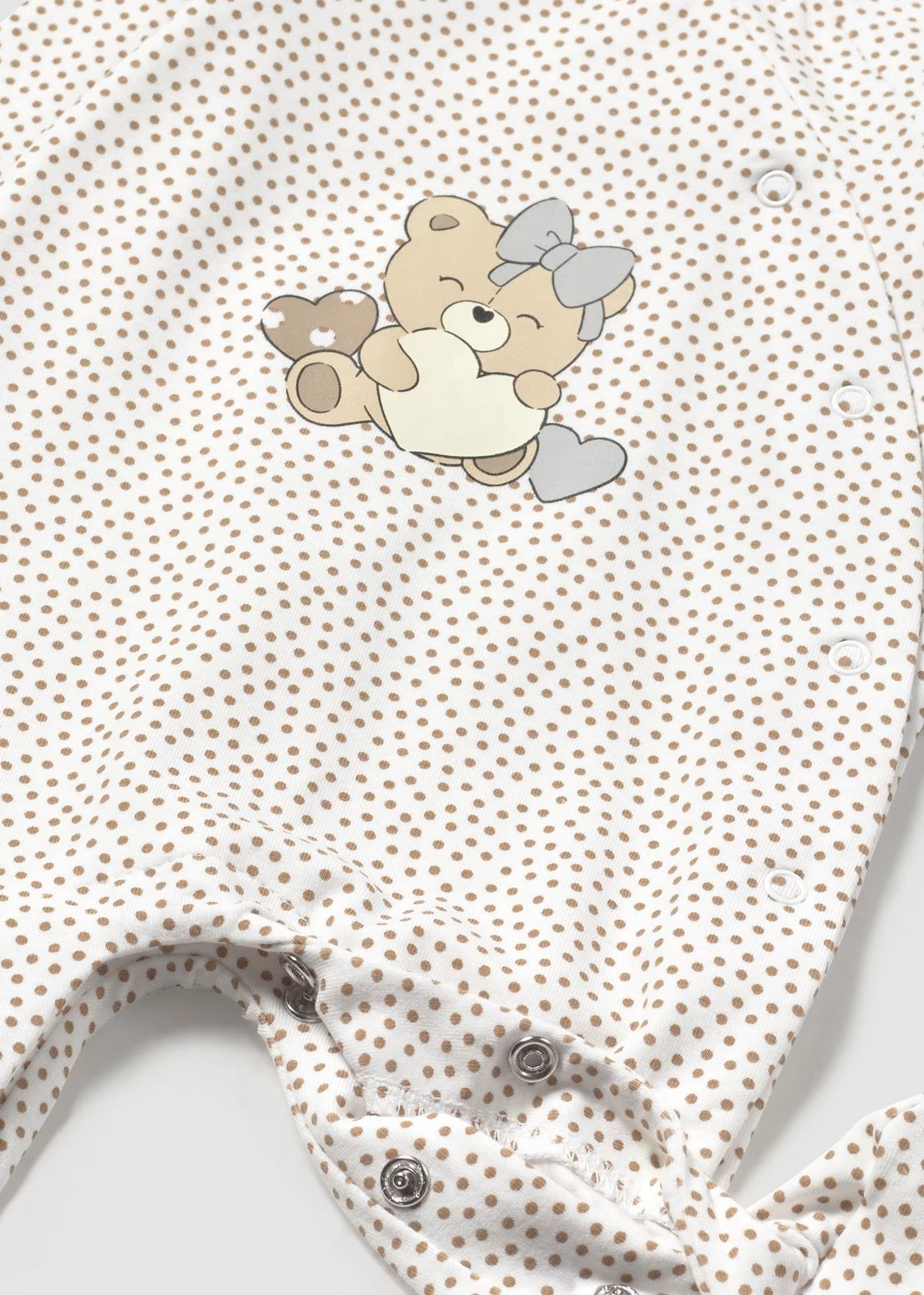 Pijama Puntos Cute Bear Moca Newborn