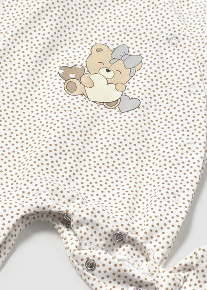 Pijama Puntos Cute Bear Moca Newborn