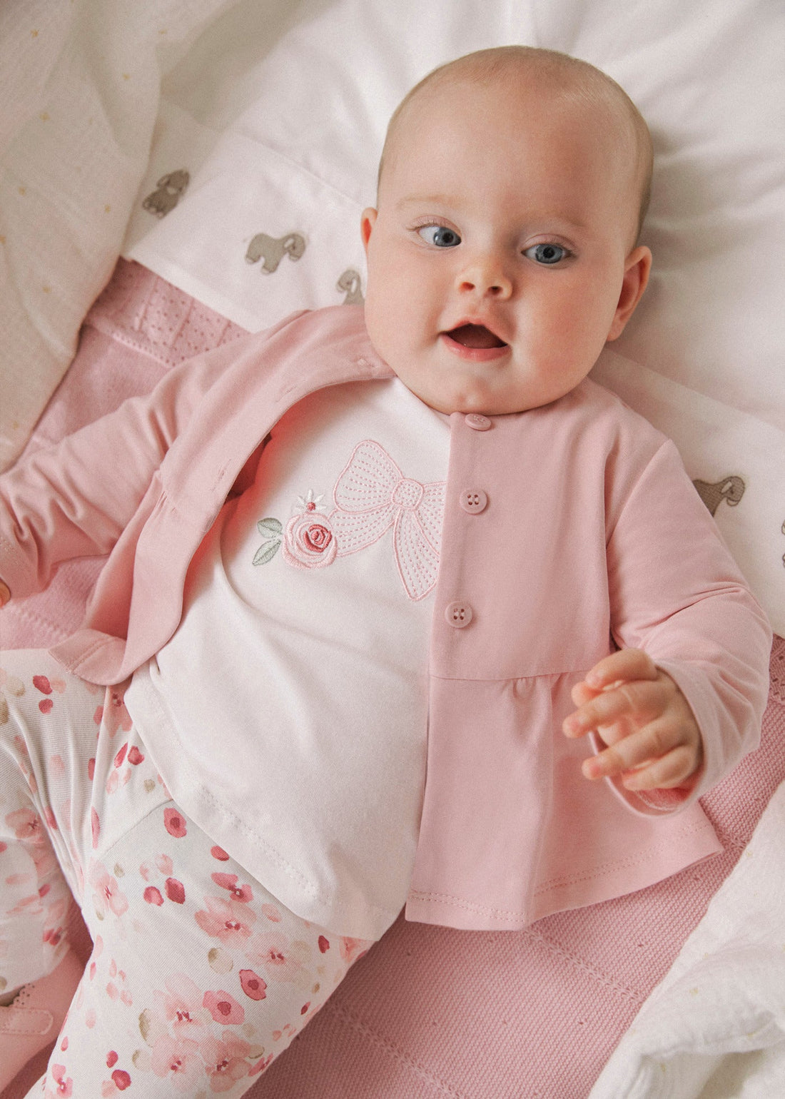 Set Leggings Cardigan Rosa Newborn