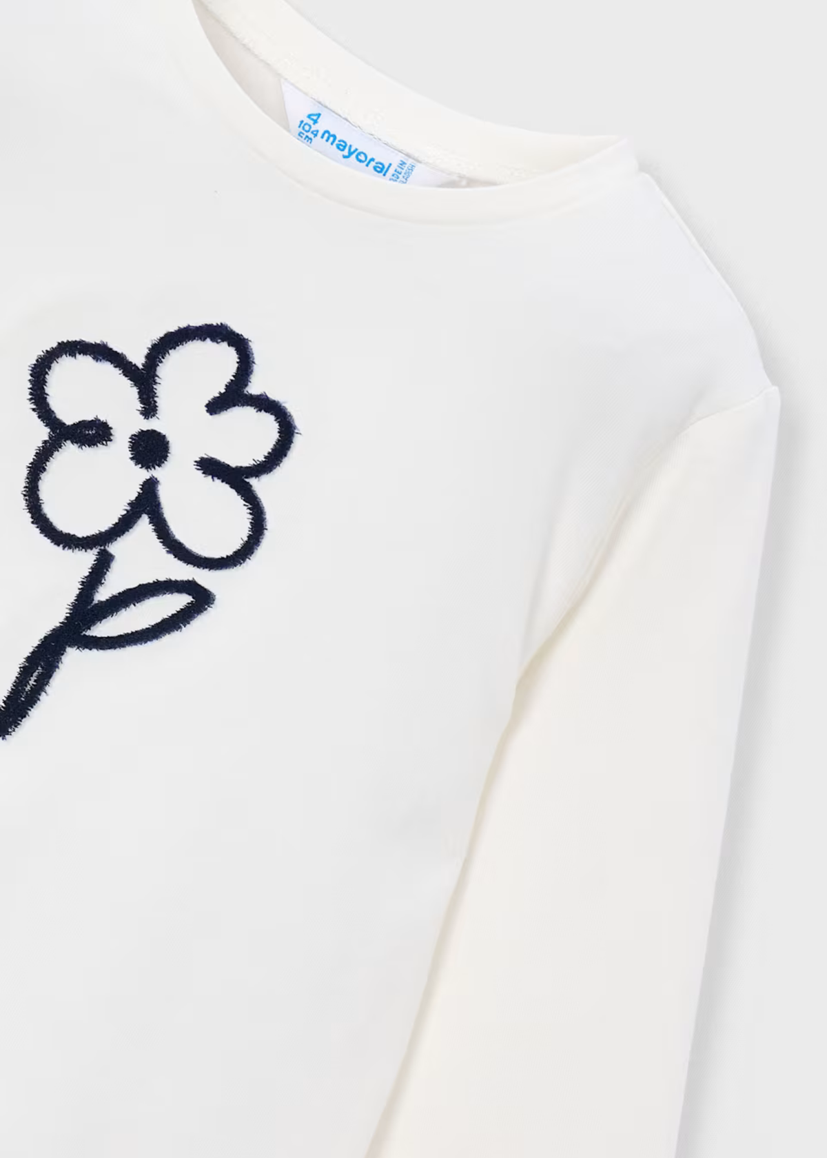 Camiseta Floral Bordado Crudo