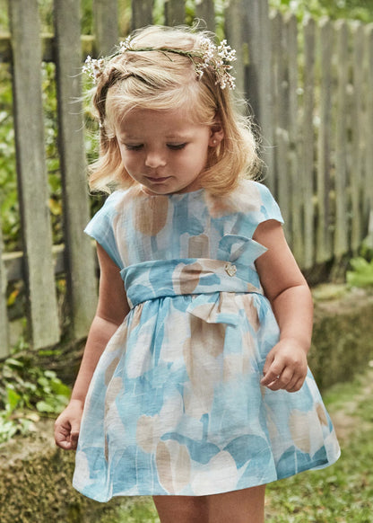 Vestido Lino Eco Celeste Bebé