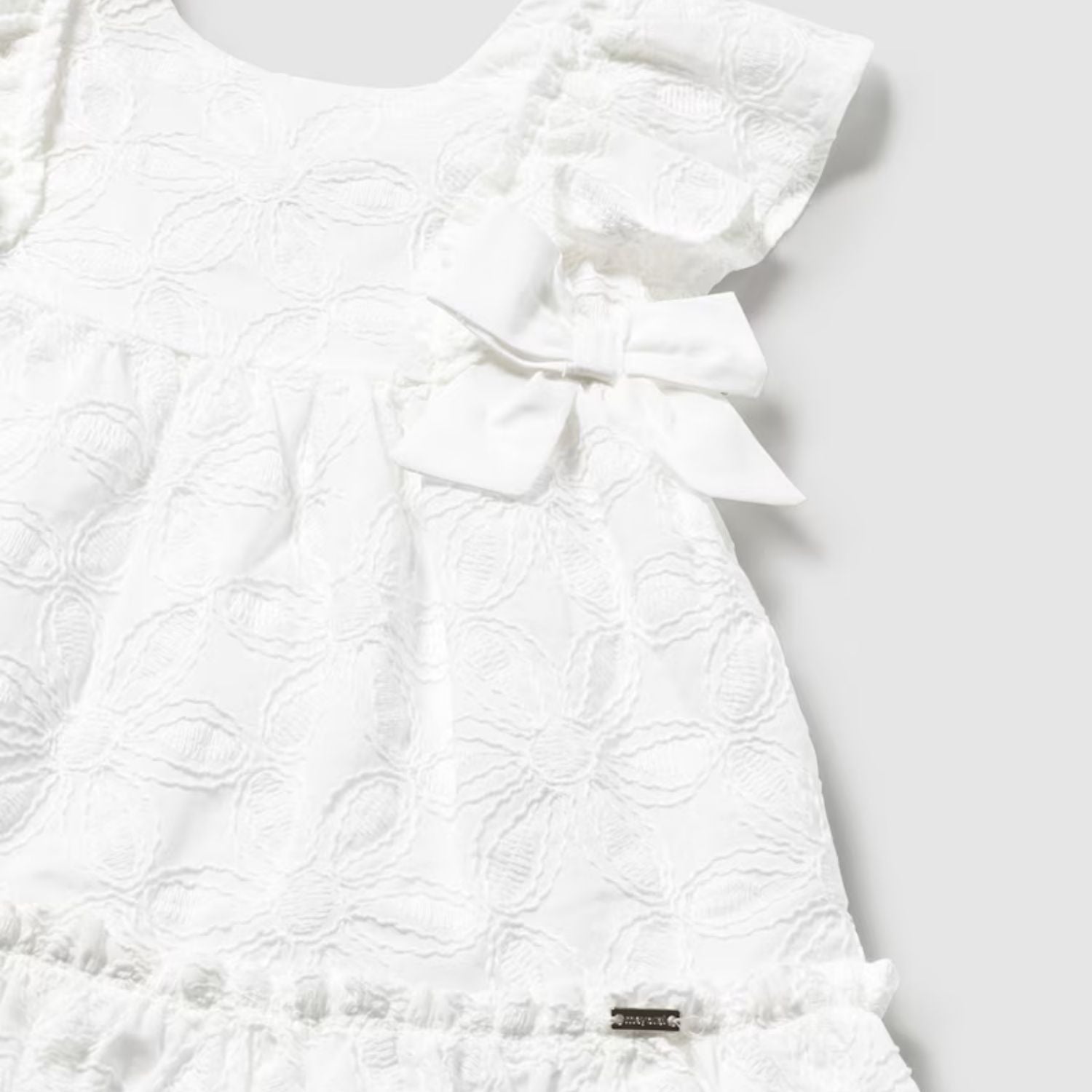 Vestido Eyelet Ceremonia Blanco