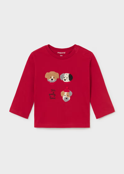 Camiseta Puppy Party Rojo