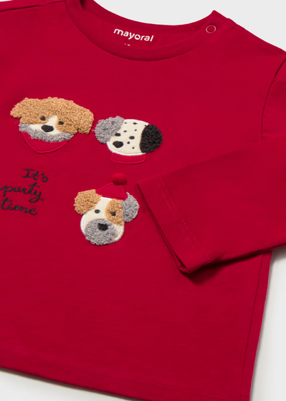 Camiseta Puppy Party Rojo