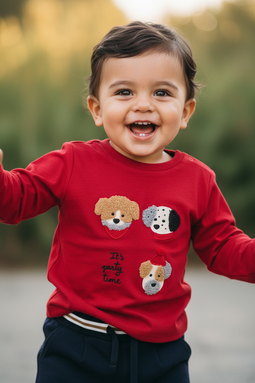 Camiseta Puppy Party Rojo