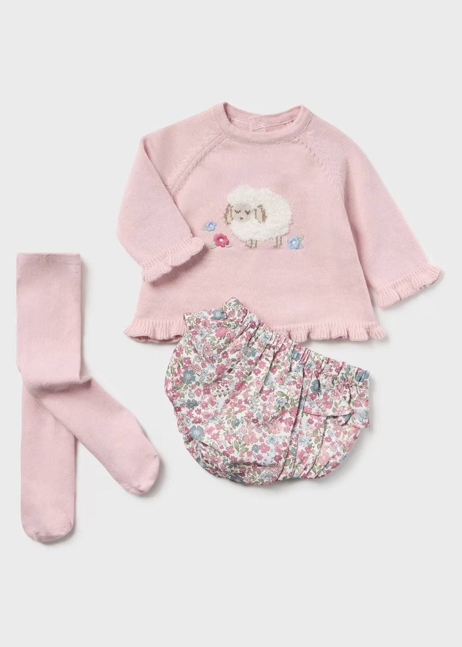 Conjunto Sweater Panty &amp; Media Rosa Baby