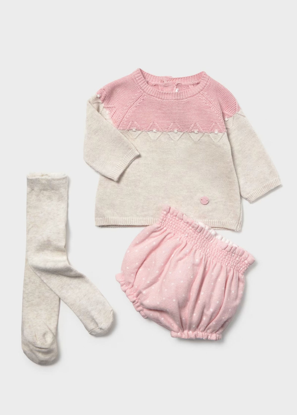 Set 3 Piezas Sweater | Short Tejido Rosa