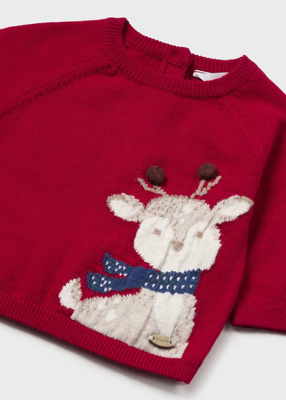 Sweater Rojo Jaquard Reno Newborn