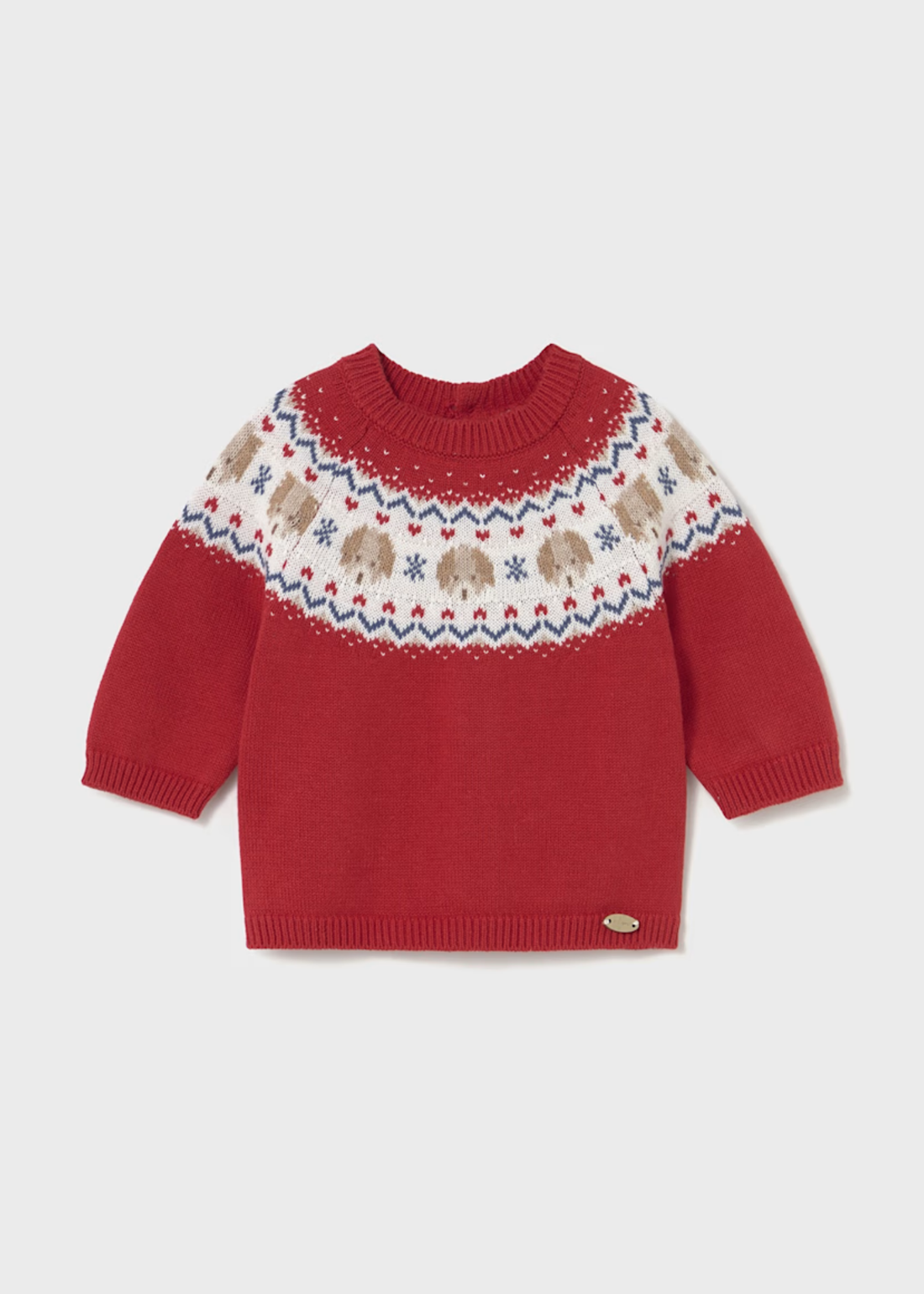 Jersey Intarsia Puppies Guinda