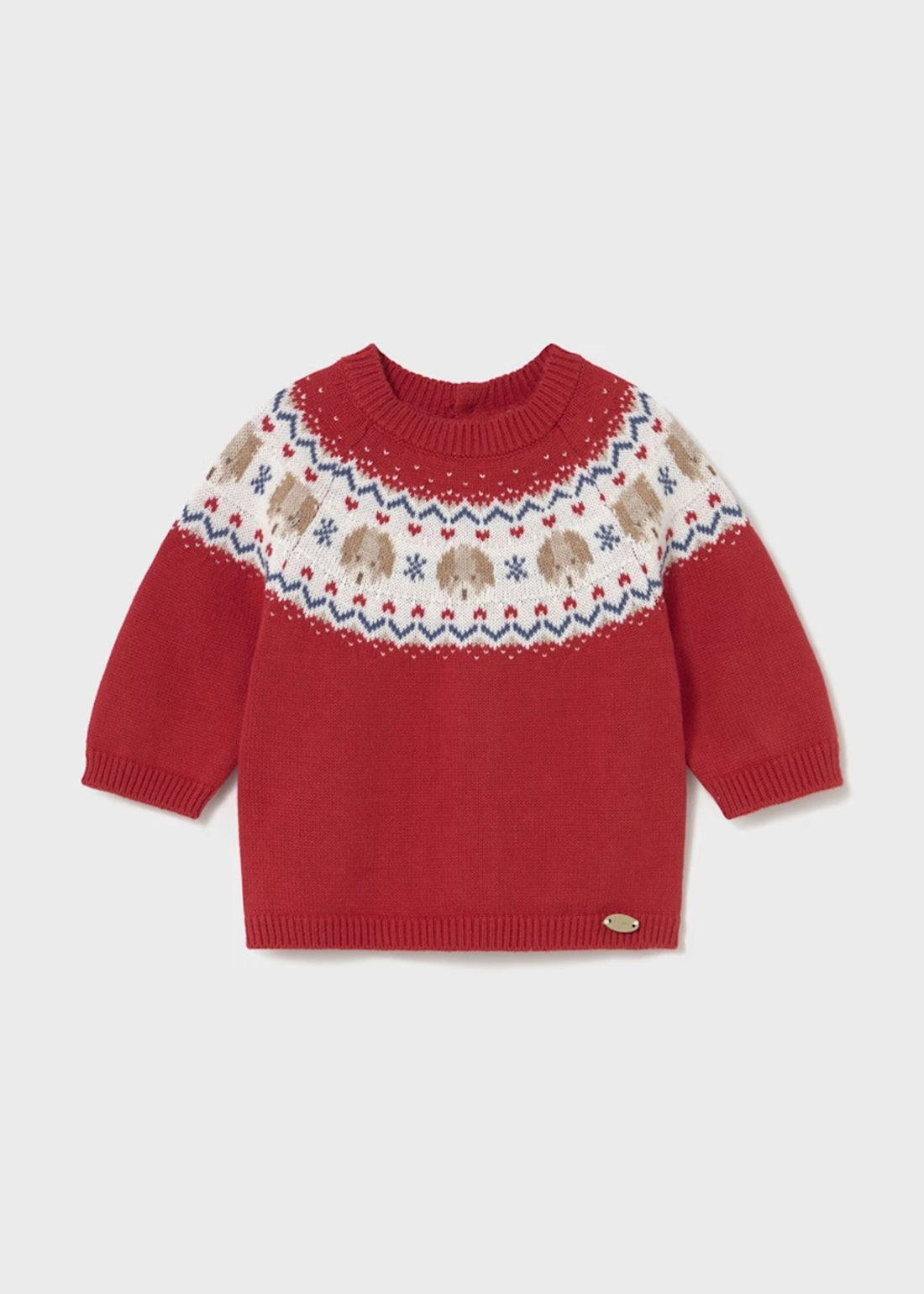 Jersey Tejido Guinda Perritos Newborn