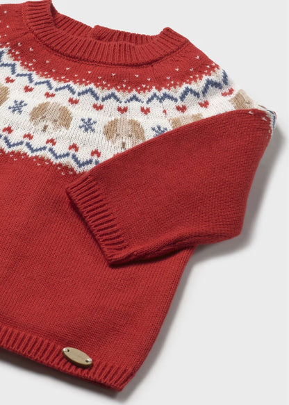 Jersey Tejido Guinda Perritos Newborn
