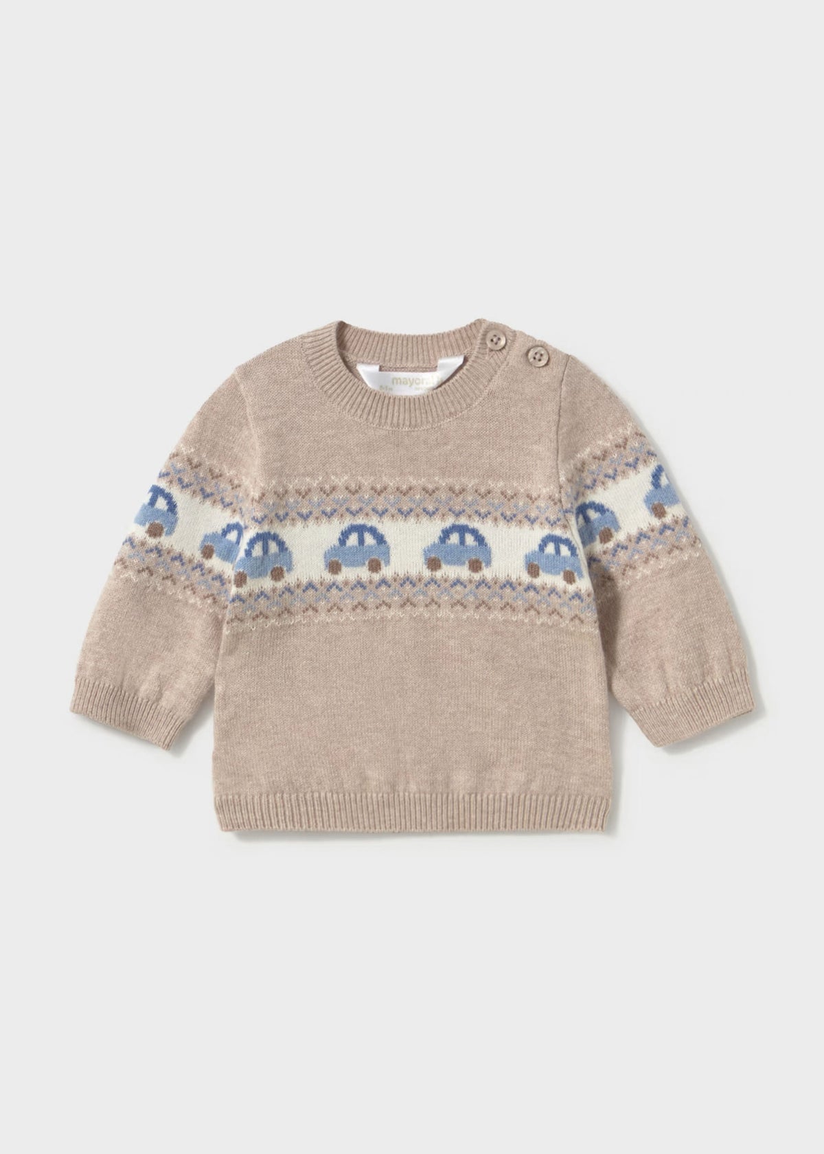 Sweater Jaquard Little Car Moca