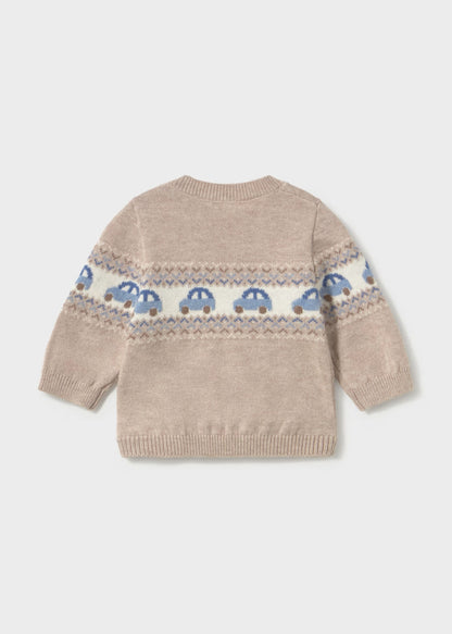 Sweater Jaquard Little Car Moca