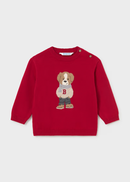 Jersey Intarsia Puppy Rojo