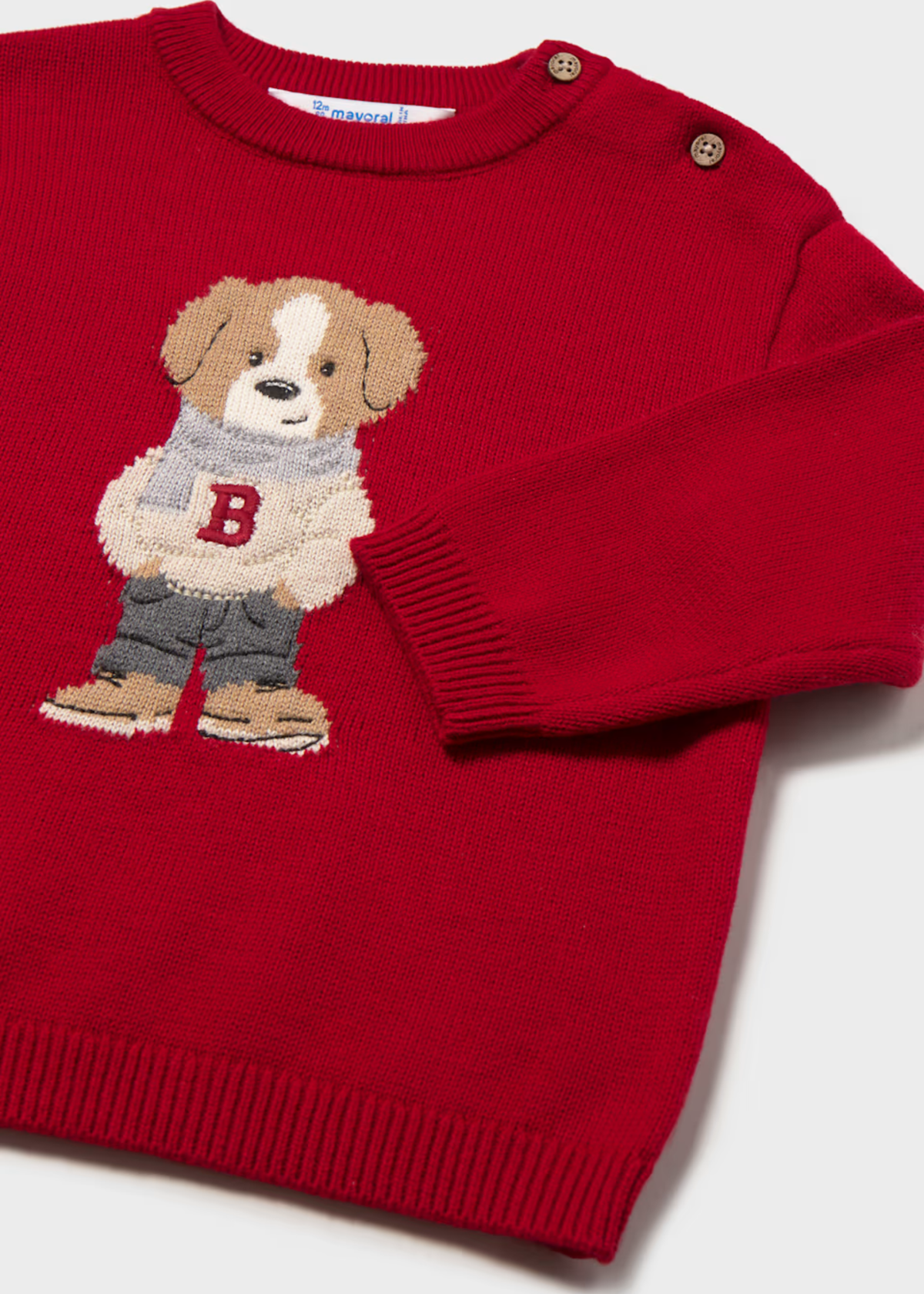 Jersey Intarsia Puppy Rojo