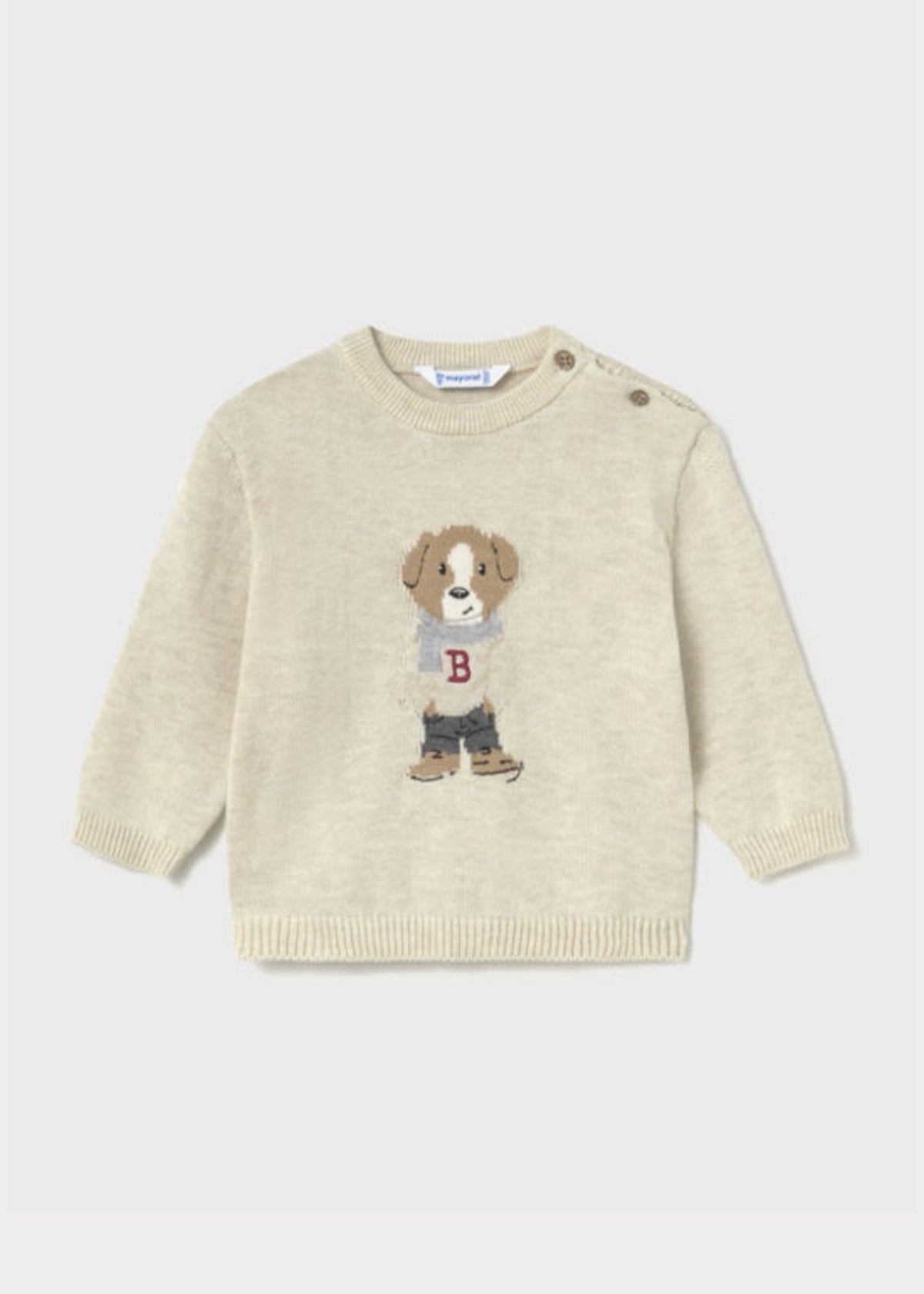 Jersey Intarsia Puppy Piedra