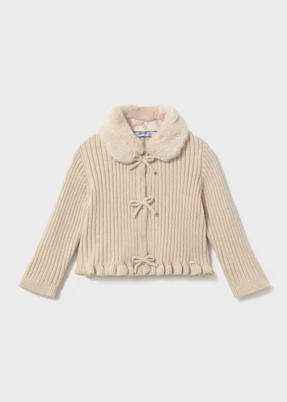Sweater Tejido Cuello Lazos Milk