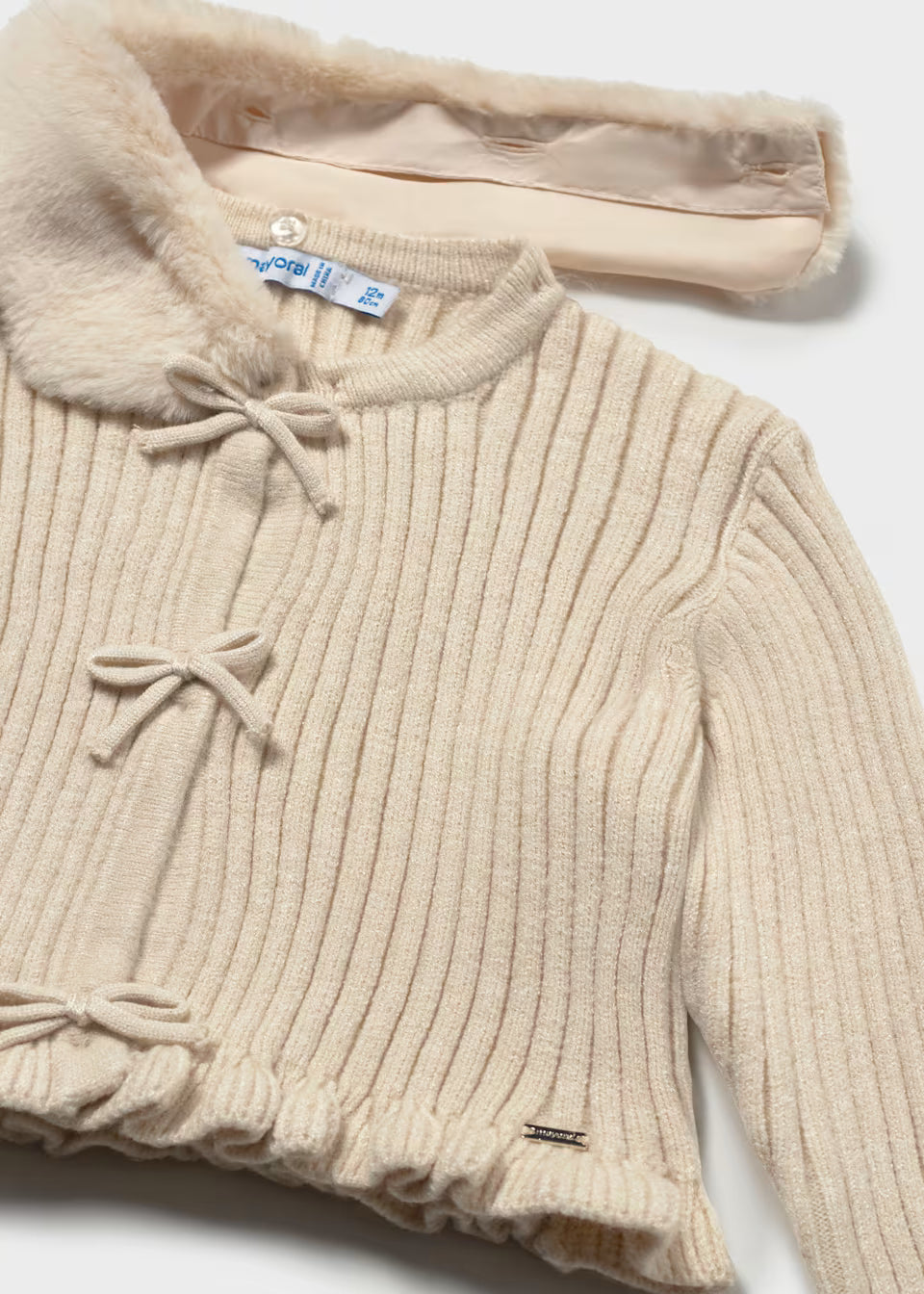 Sweater Tejido Cuello Lazos Milk