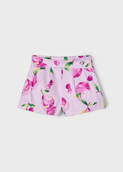 Falda Short Estampada Malva