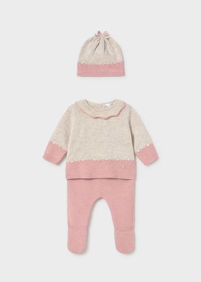 Set 2 Piezas | Gorrito Tejido Rosa Baby