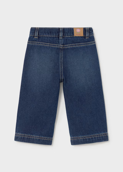 Jeans Bolsillos Bordado Floral Denim