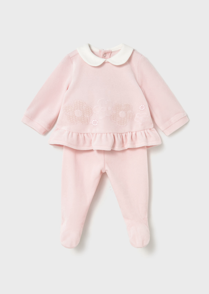 Set Polaina Velvet Rosa Newborn