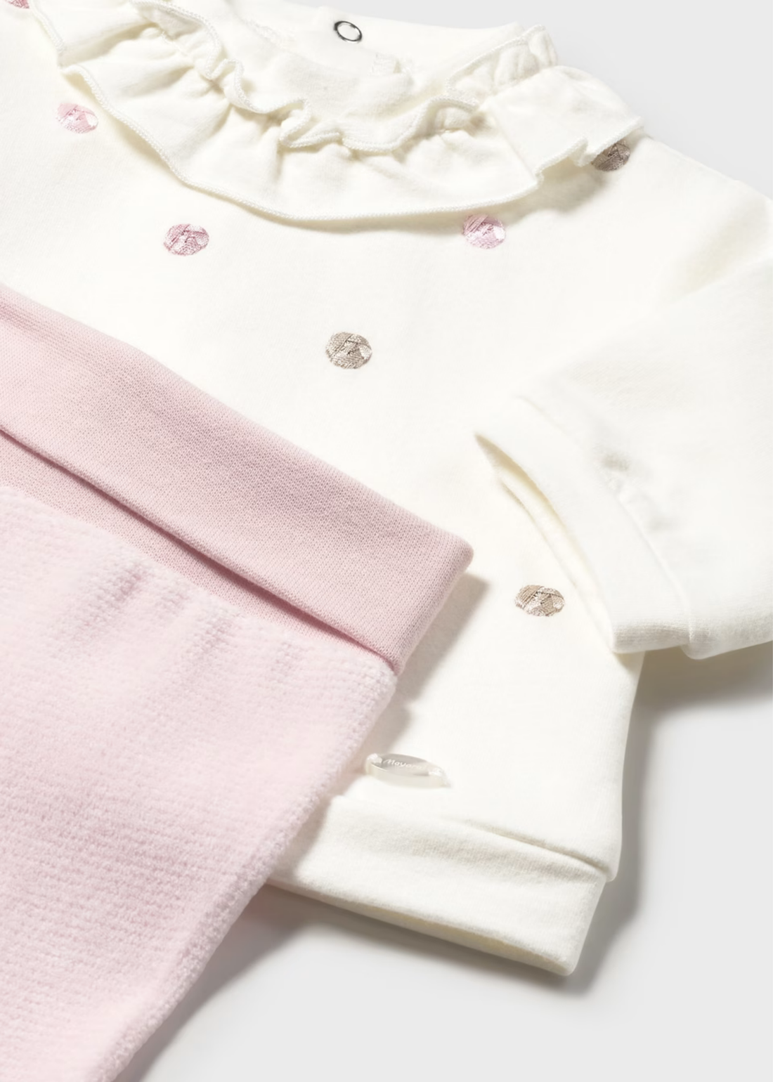 Set Polaina Ruffle y Polka Dots Rosa