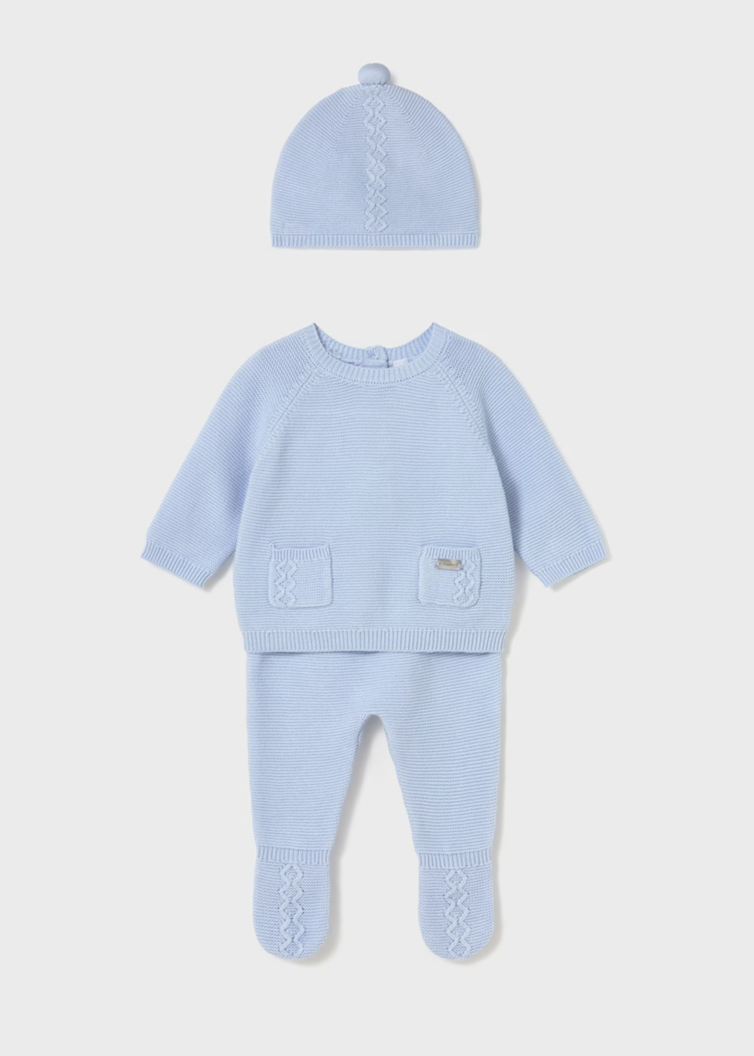 Set Tricot 3 Piezas Celeste 100% Cotton