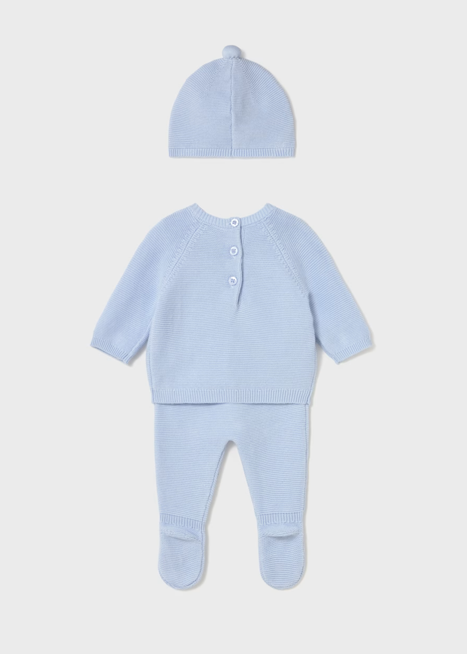 Set Tricot 3 Piezas Celeste 100% Cotton