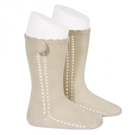 Calcetines Altos Perlé Lino