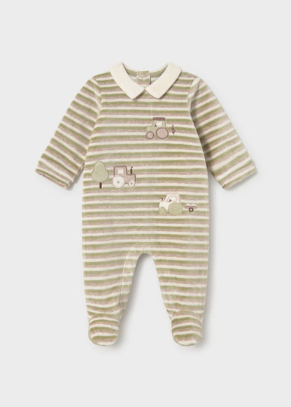 Pijama Tundosado Little Stripped Train Laurel