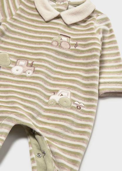 Pijama Tundosado Little Stripped Train Laurel