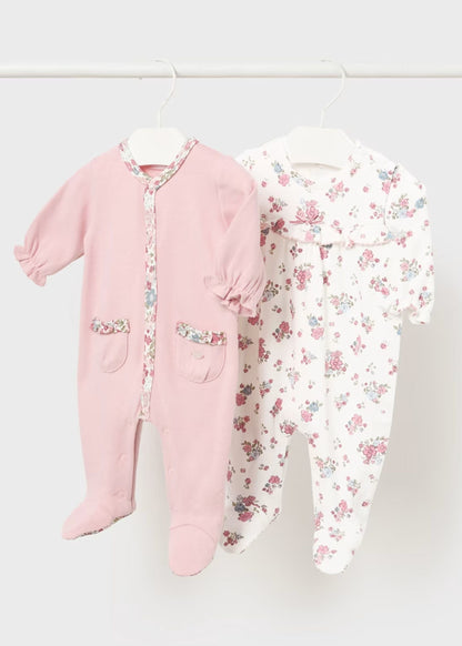 Set 2 Pijamas Rosa &amp; Estampado Newborn