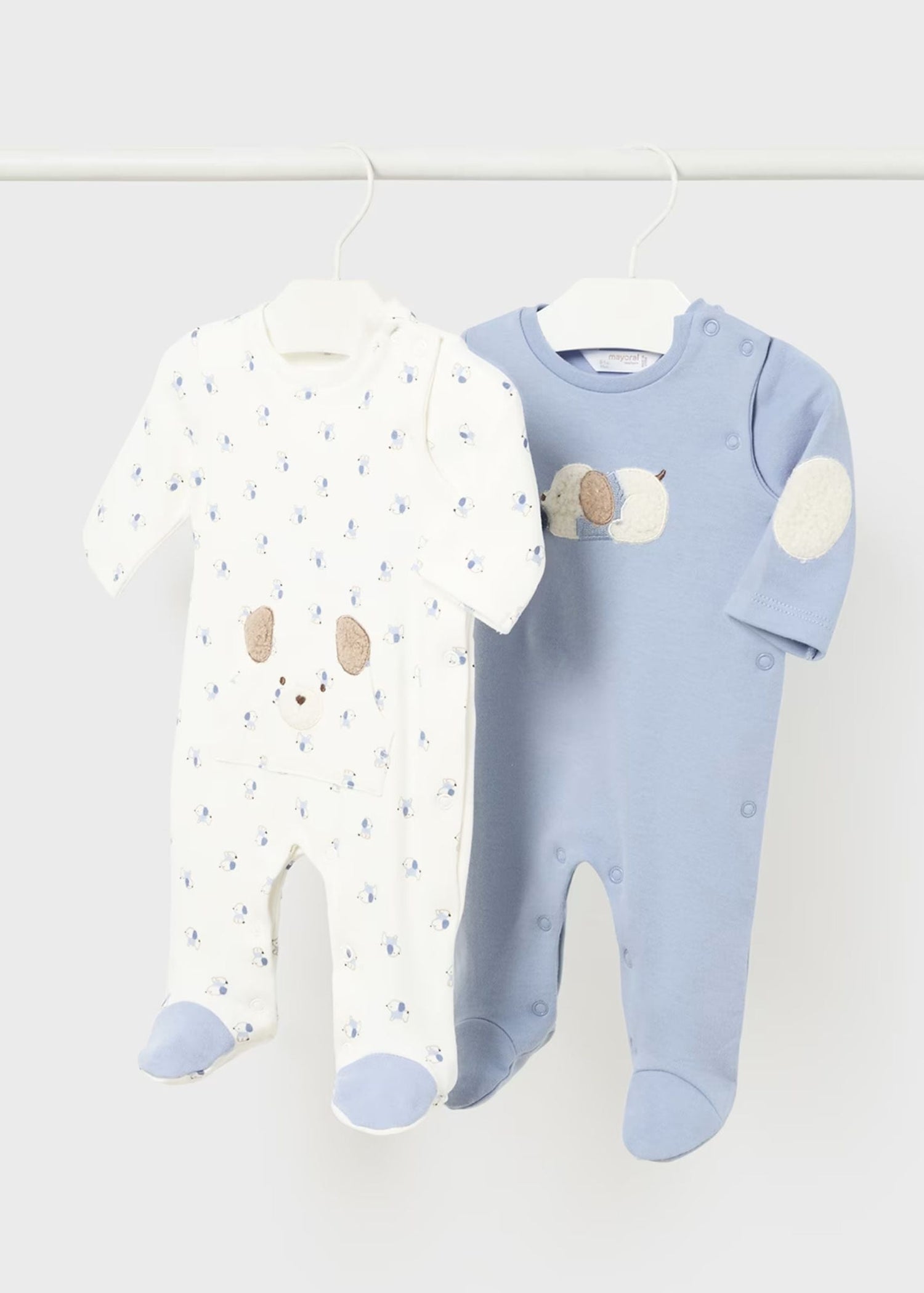 Set Dos Pijamas Celeste Doggy Newborn