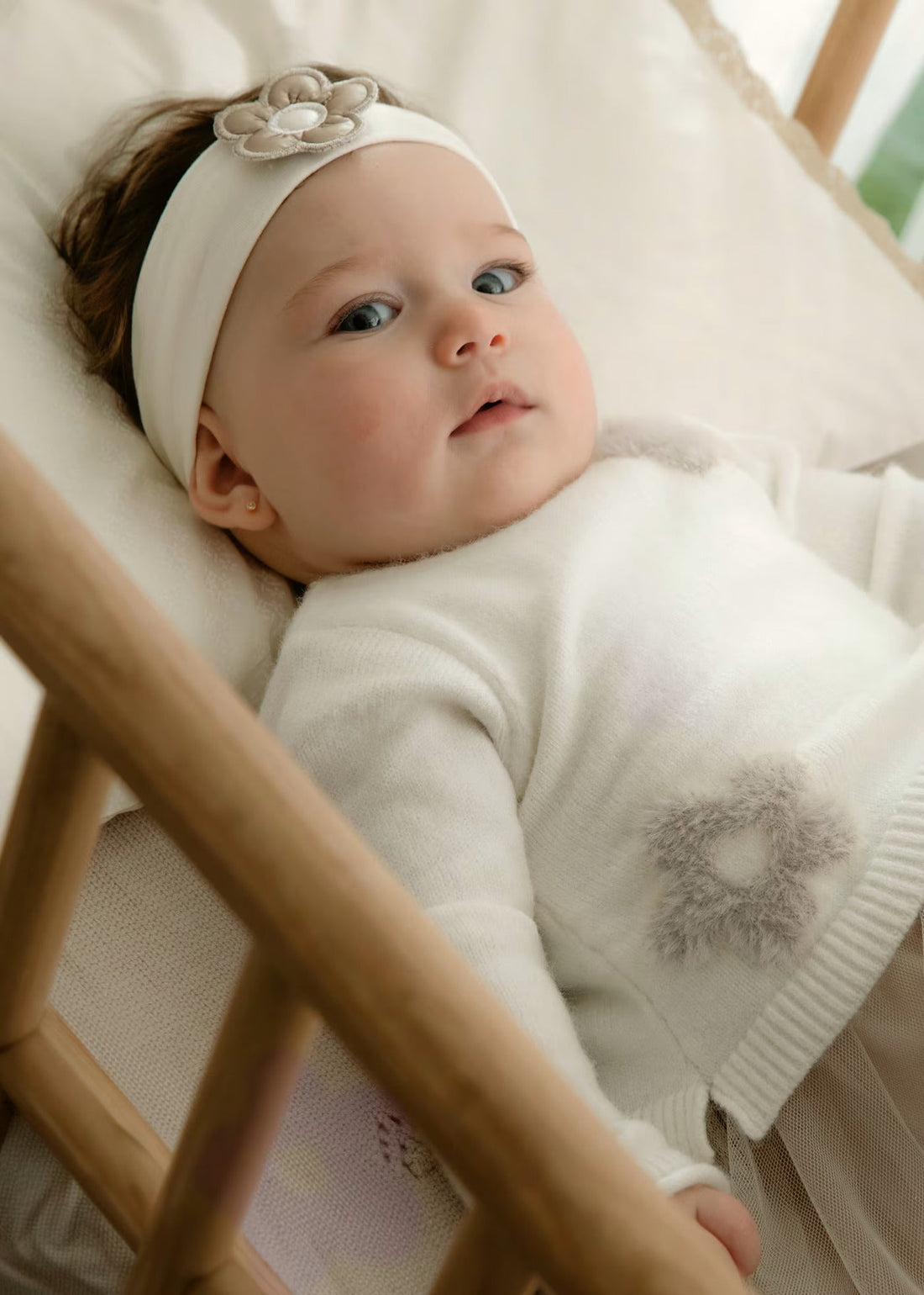 Vestido Tricot Tul Crudo Newborn