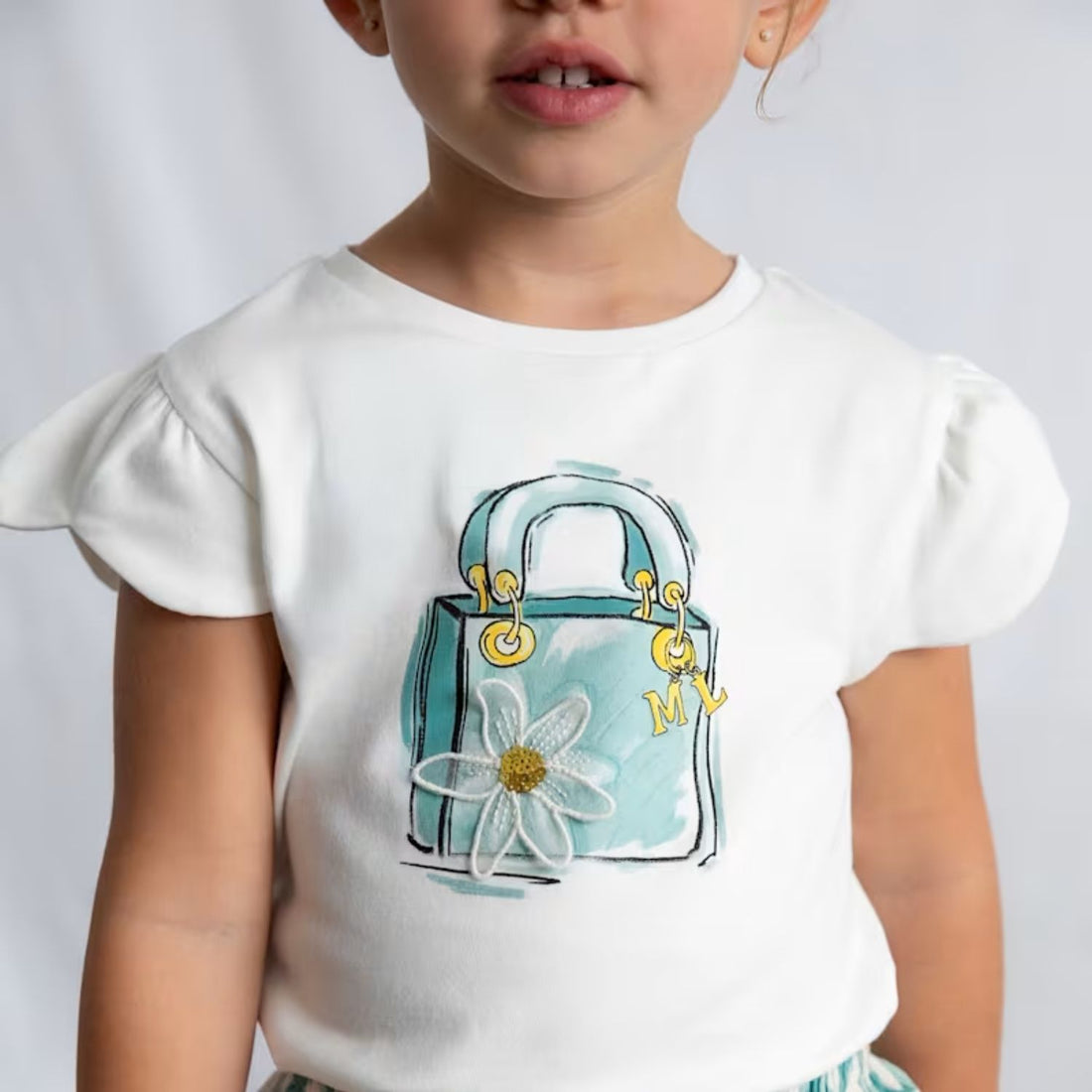 Camiseta Nature Daisy Crudo Lago