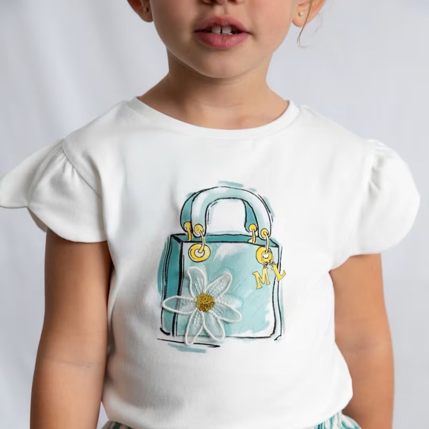 Camiseta Nature Daisy Crudo Lago