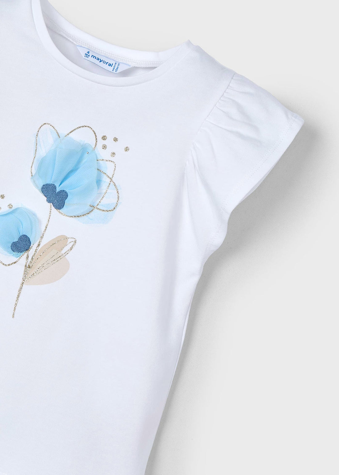 Camiseta Flower Tul Celeste